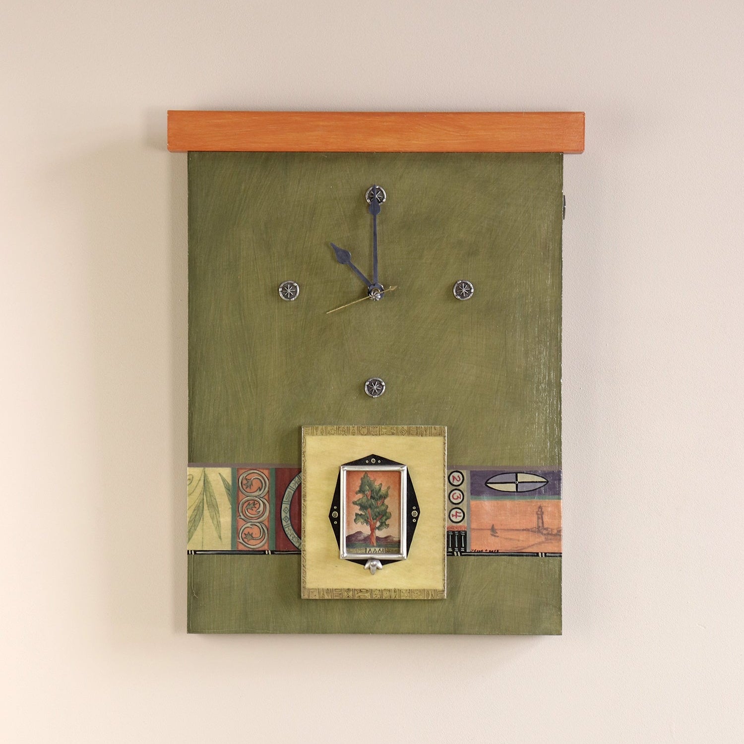 Janna Ugone & Co Rectangular Clock in Tree Inset