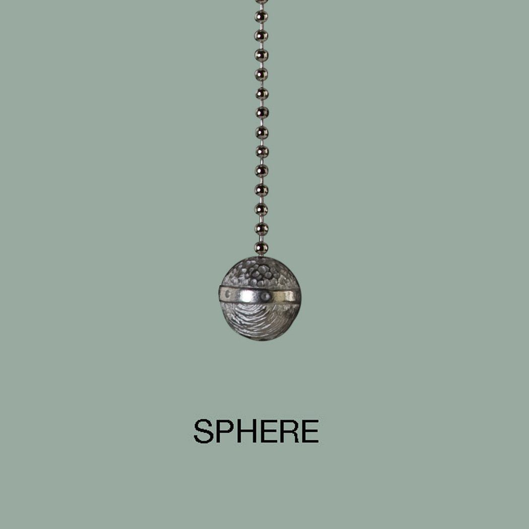 Janna Ugone &amp; Co Pull Chain Satin Pewter or Steel Oxide Finish Small Textured Sphere Pull Chain