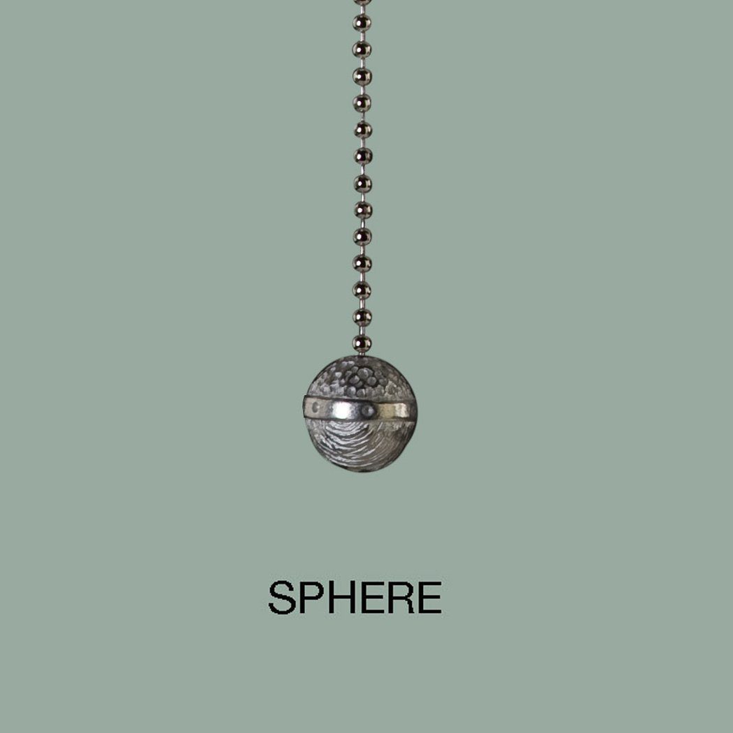 Janna Ugone & Co Pull Chain Satin Pewter or Steel Oxide Finish Small Textured Sphere Pull Chain