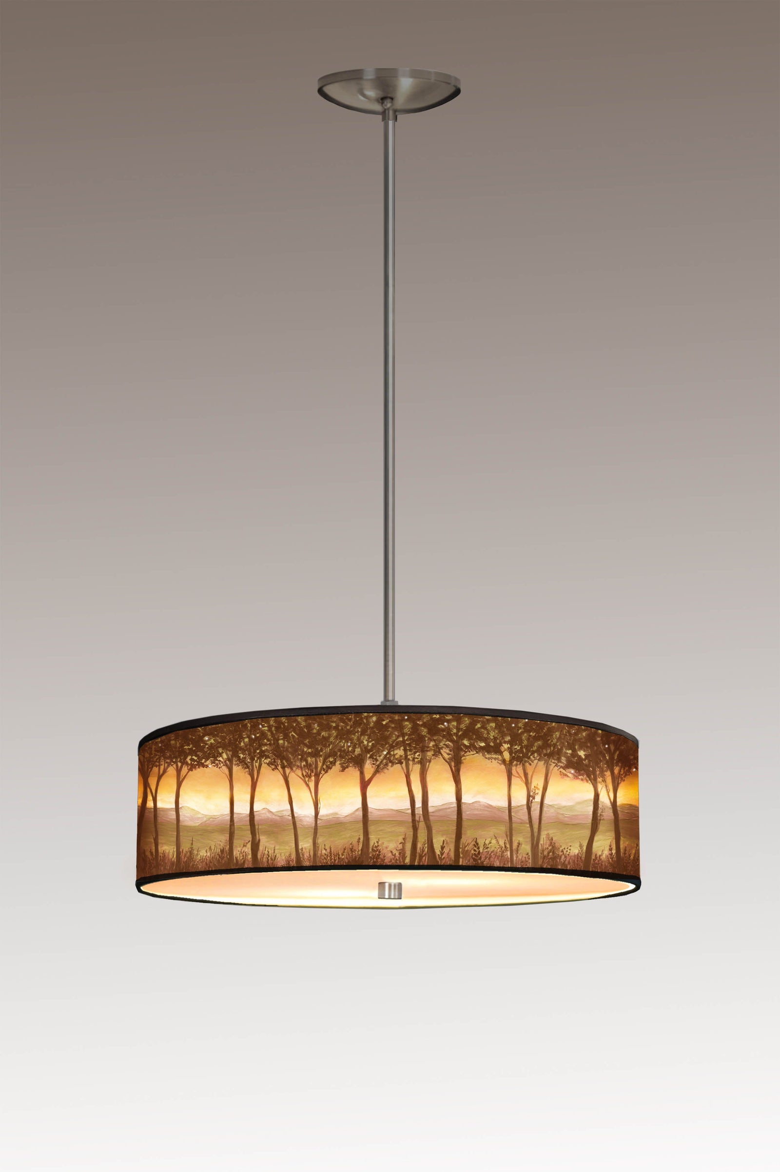 Janna Ugone & Co Ceiling Fixture 16" / Satin Nickel Skinny Drum Pendant in Dawn