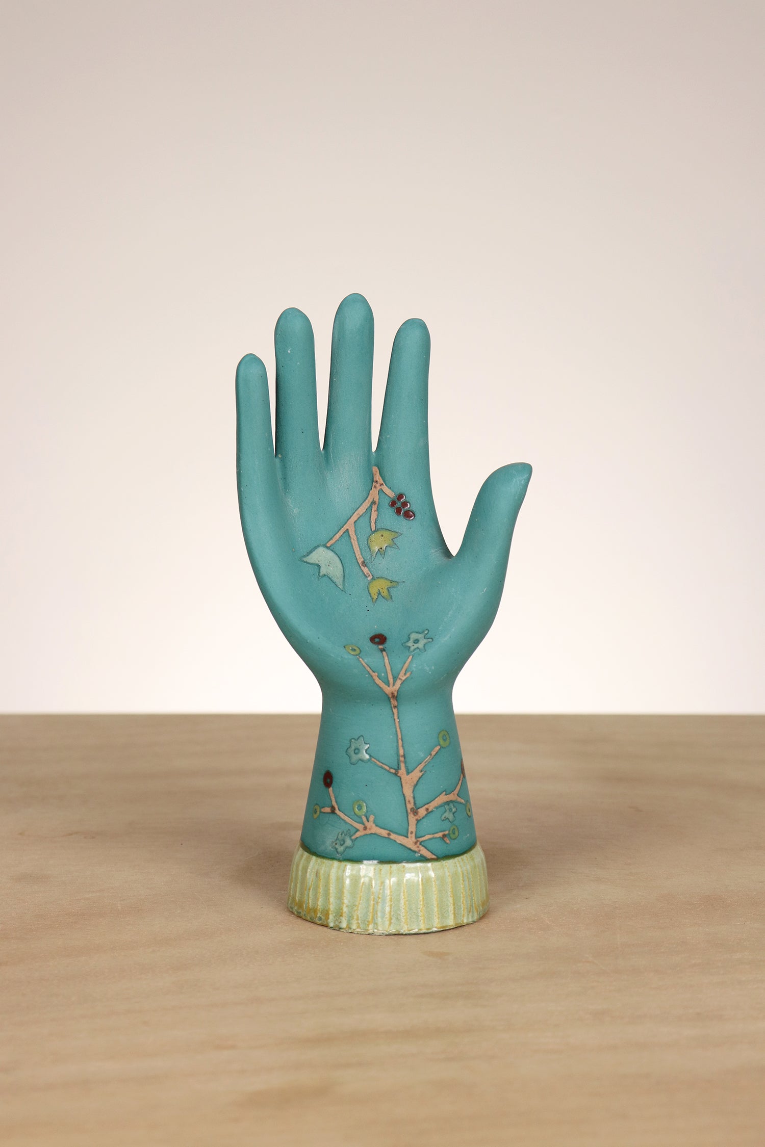 Janna Ugone & Co Small Ceramic Hand in Lucca in Teal