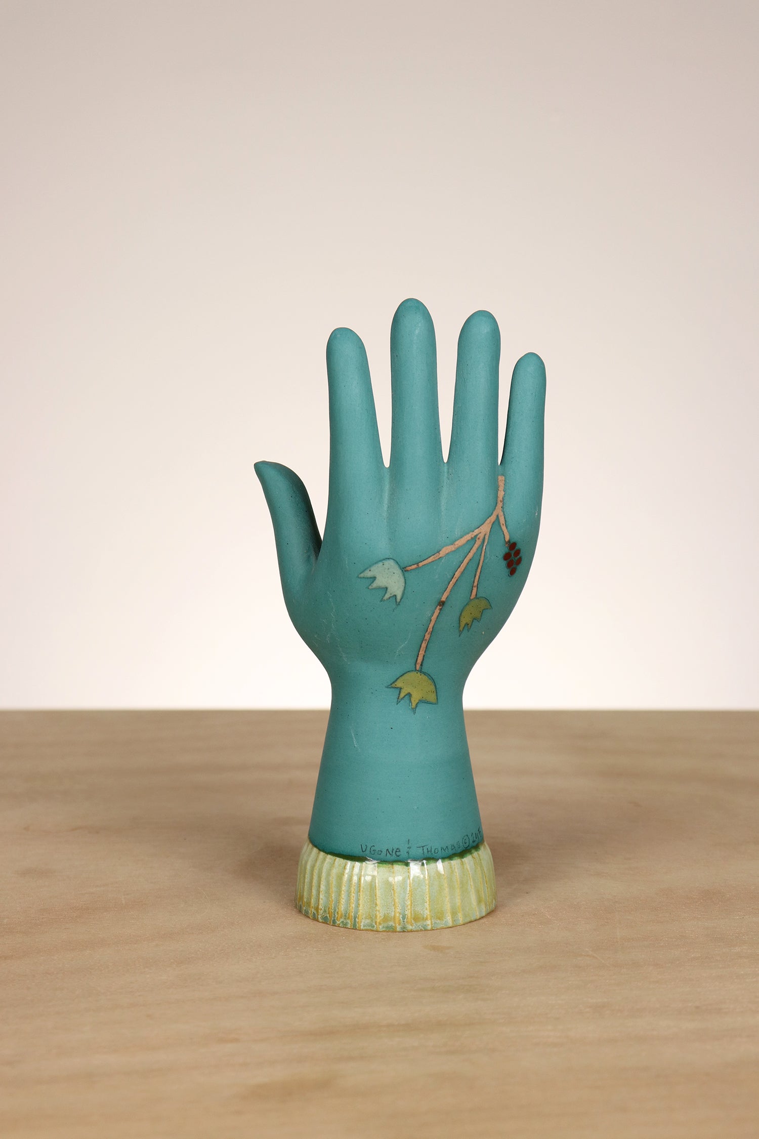 Janna Ugone & Co Small Ceramic Hand in Lucca in Teal