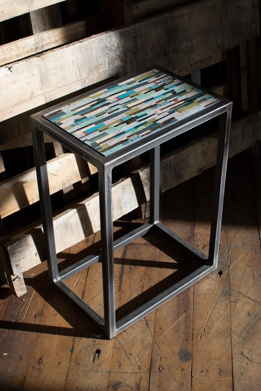 Small Steel Nesting Table in Papers