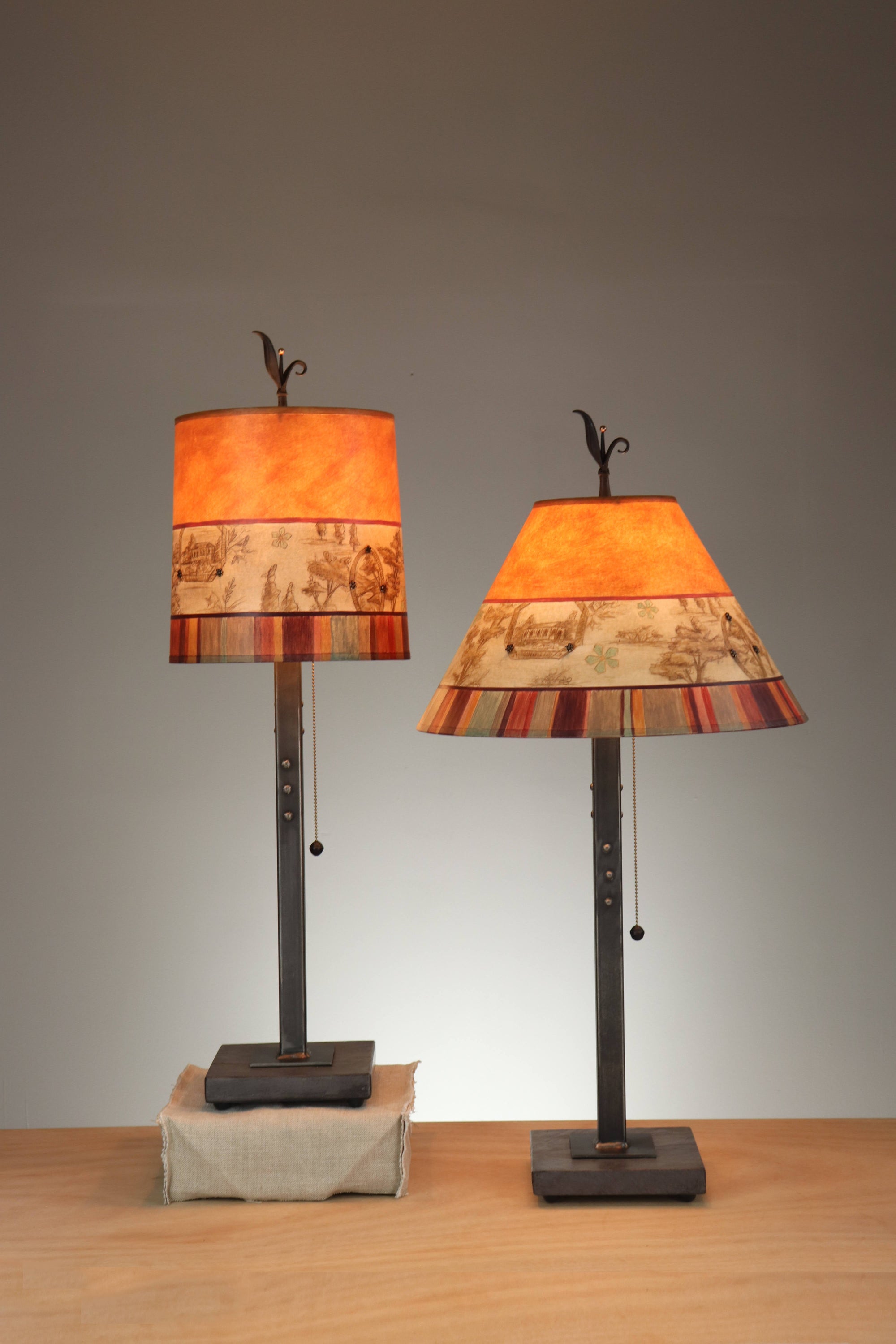 Janna Ugone & Co Spice Toile Steel Table Lamp Set