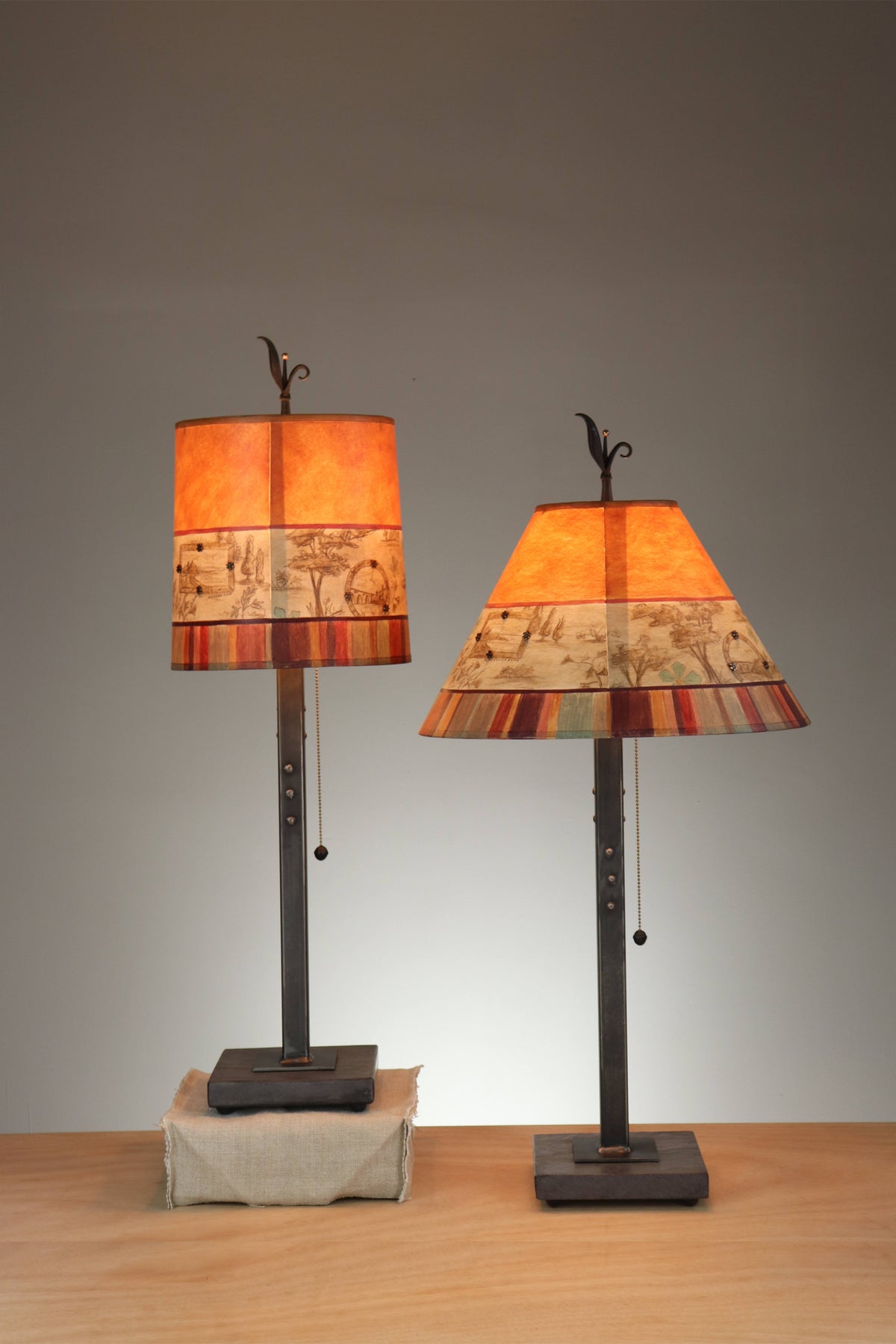 Janna Ugone &amp; Co Spice Toile Steel Table Lamp Set