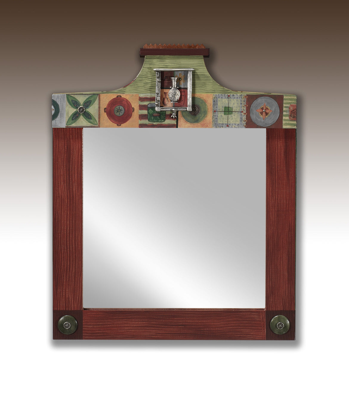 Janna Ugone & Co Square Mirror in Union Street in Berkshire Red