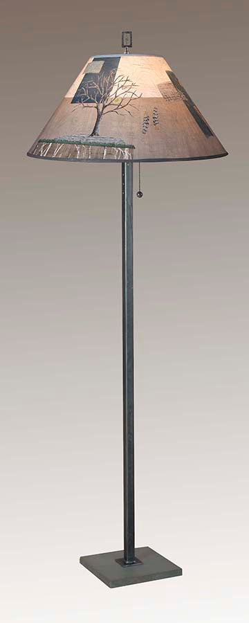 Janna Ugone & Co Floor Lamp Steel Floor Lamp with Large Conical Shade in Wander in Drift