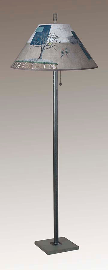 Janna Ugone & Co Floor Lamp Steel Floor Lamp with Large Conical Shade in Wander in Drift