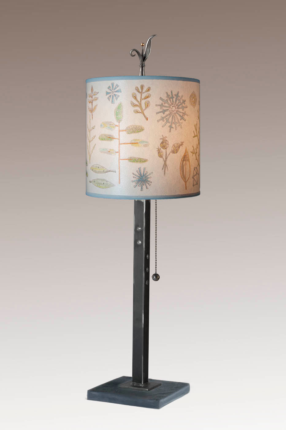 Janna Ugone &amp; Co Table Lamp Steel Table Lamp Medium Drum Shade in Field Chart