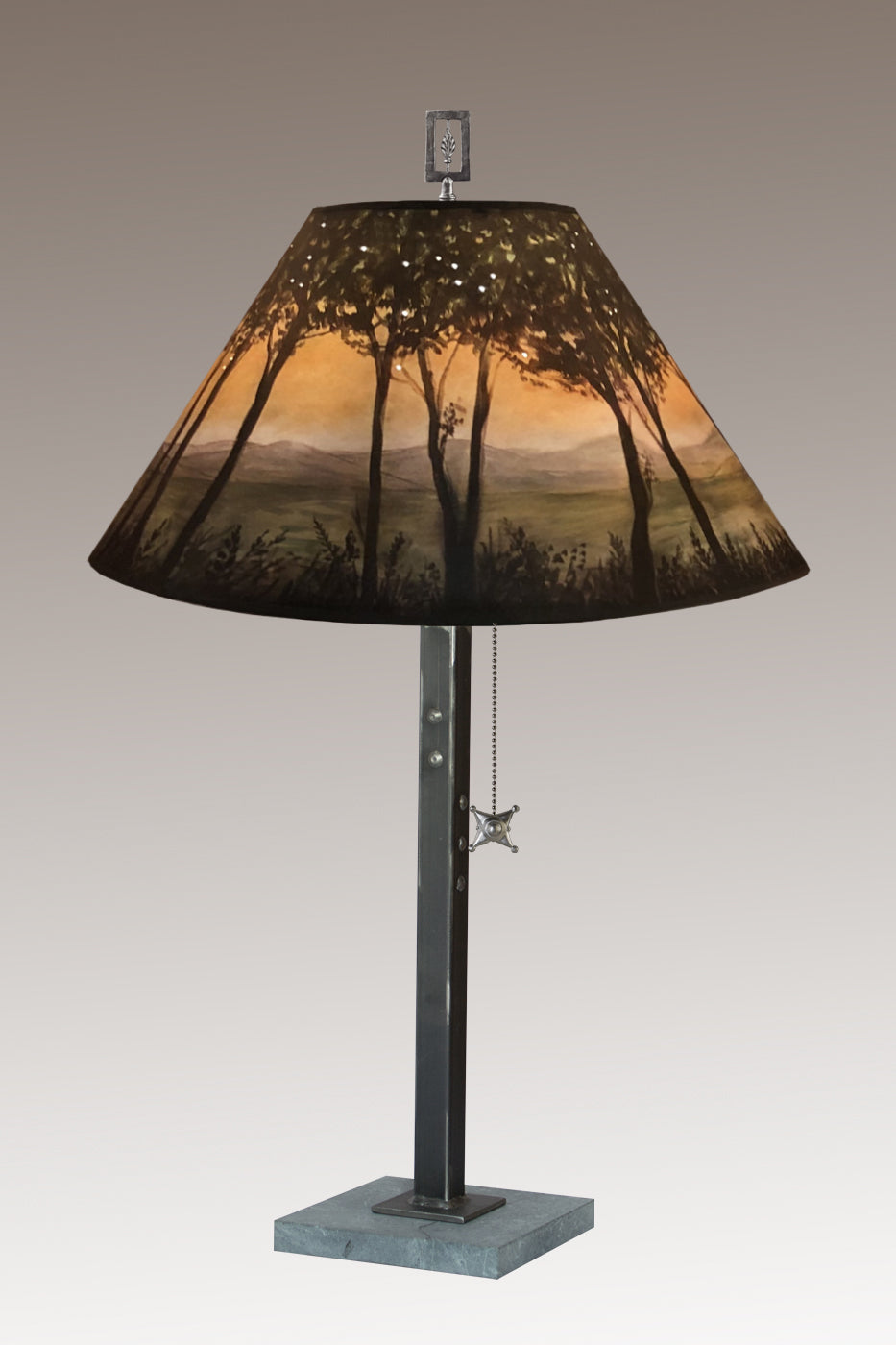 Janna Ugone & Co Table Lamps Steel Table Lamp with Large Conical Shade in Dawn