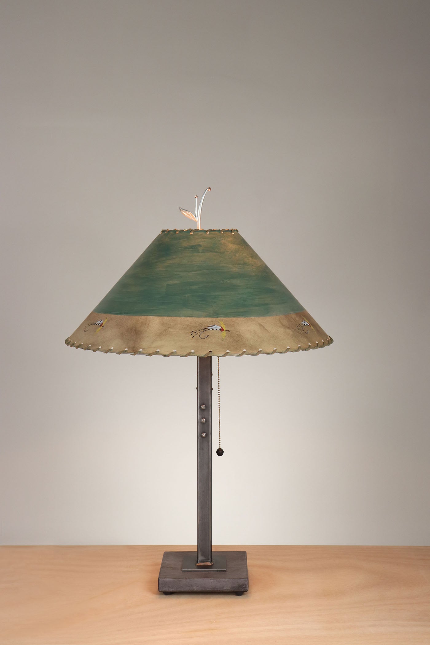 Janna Ugone & Co Table Lamp Steel Table Lamp with Large Conical Shade in Sundance Fly