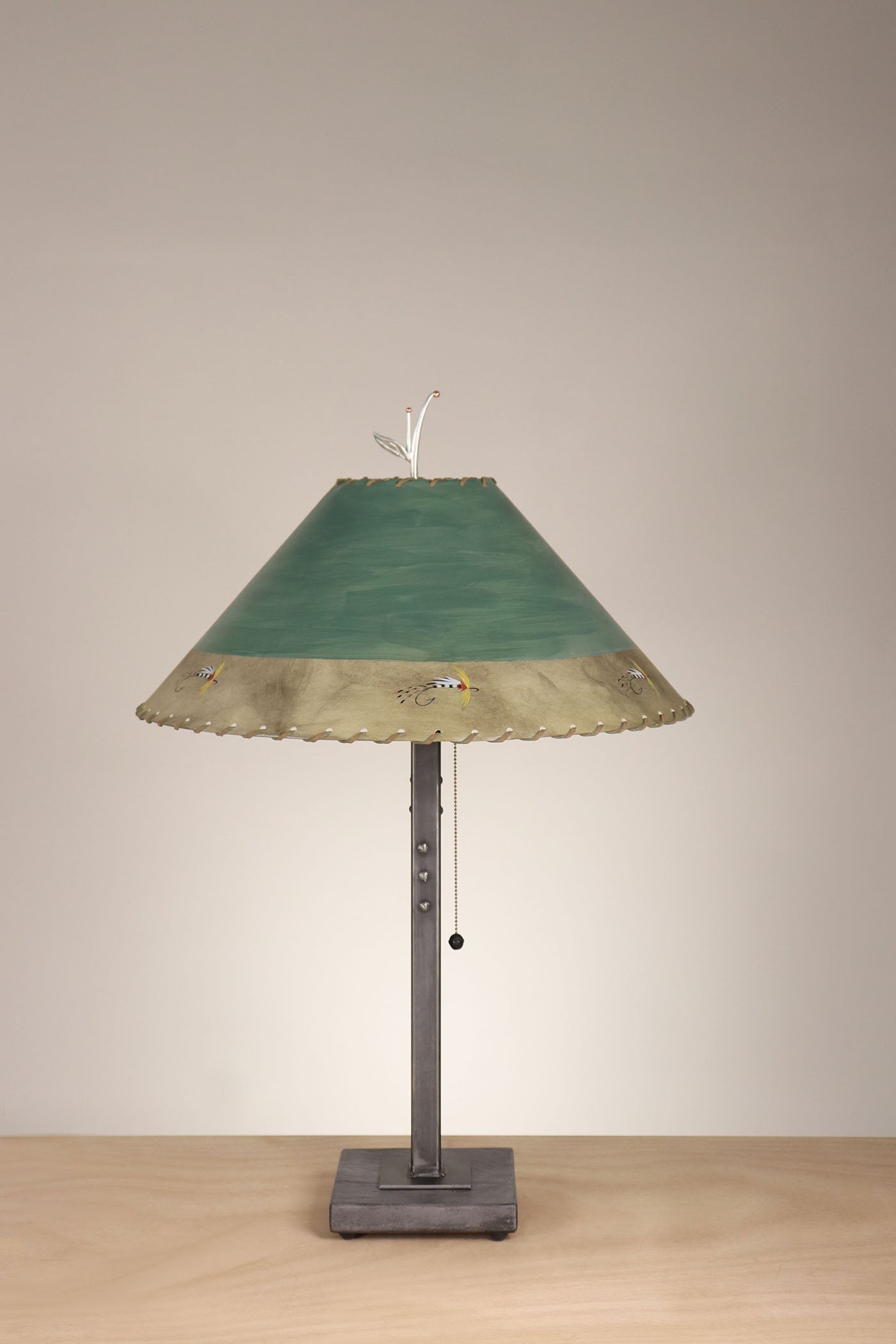 Janna Ugone & Co Table Lamp Steel Table Lamp with Large Conical Shade in Sundance Fly