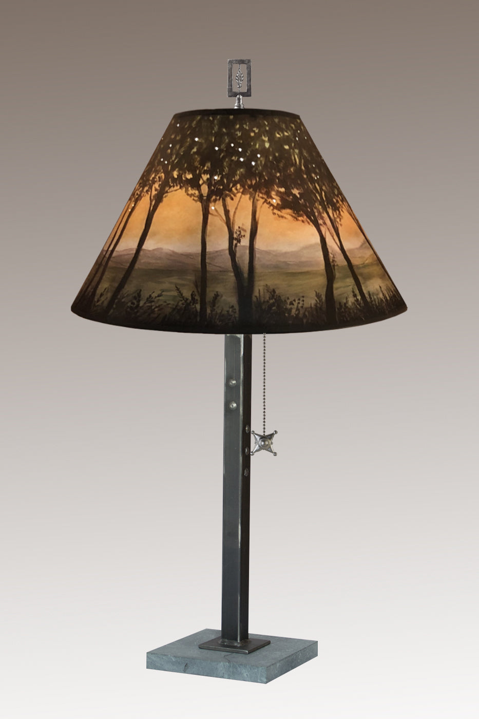 Janna Ugone & Co Table Lamps Steel Table Lamp with Medium Conical Shade in Dawn