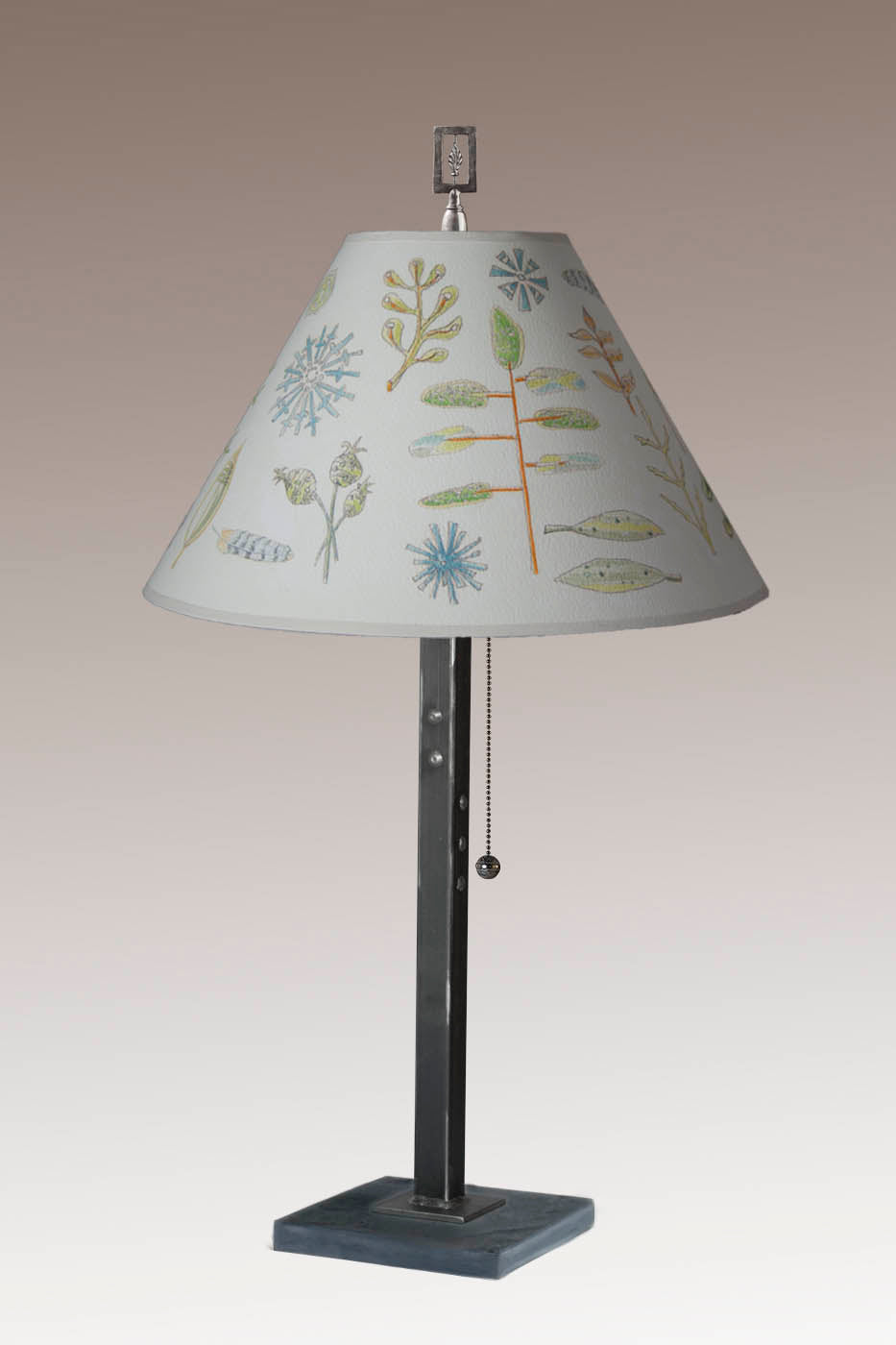 Janna Ugone & Co Table Lamp Steel Table Lamp with Medium Conical Shade in Field Chart