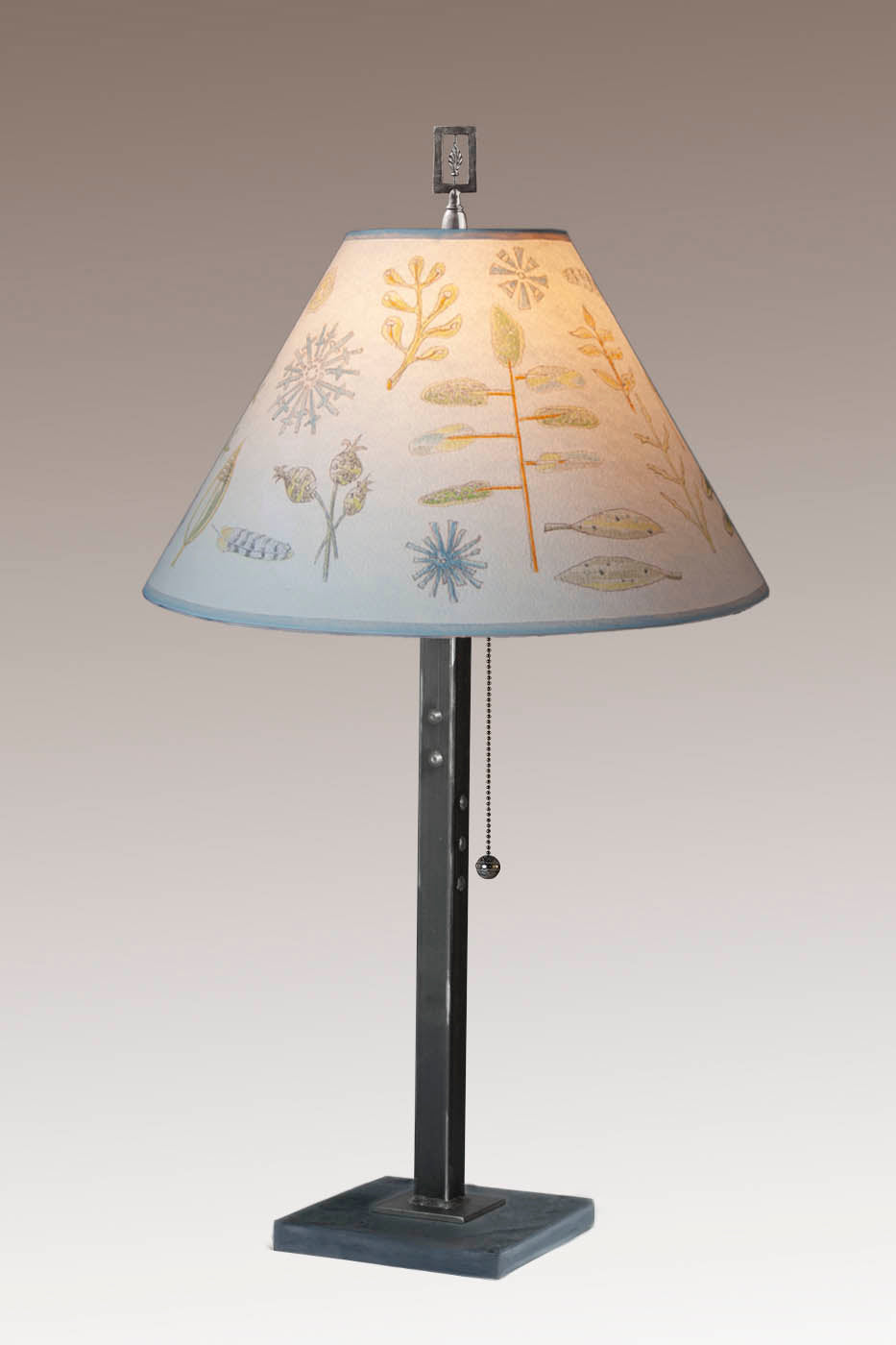 Janna Ugone & Co Table Lamp Steel Table Lamp with Medium Conical Shade in Field Chart