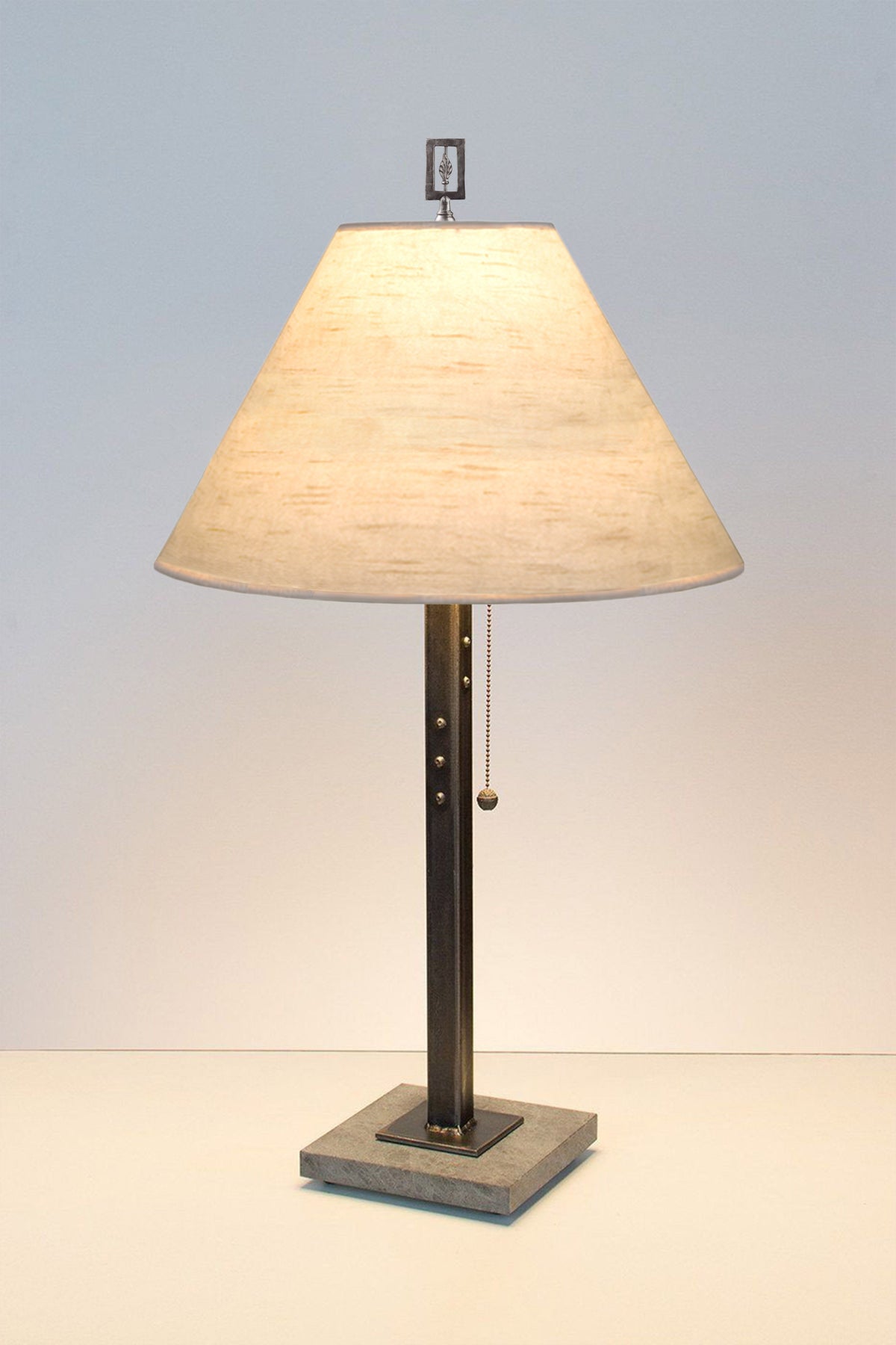 Janna Ugone &amp; Co Table Lamps Steel Table Lamp with Medium Conical Shade in Simply Birch