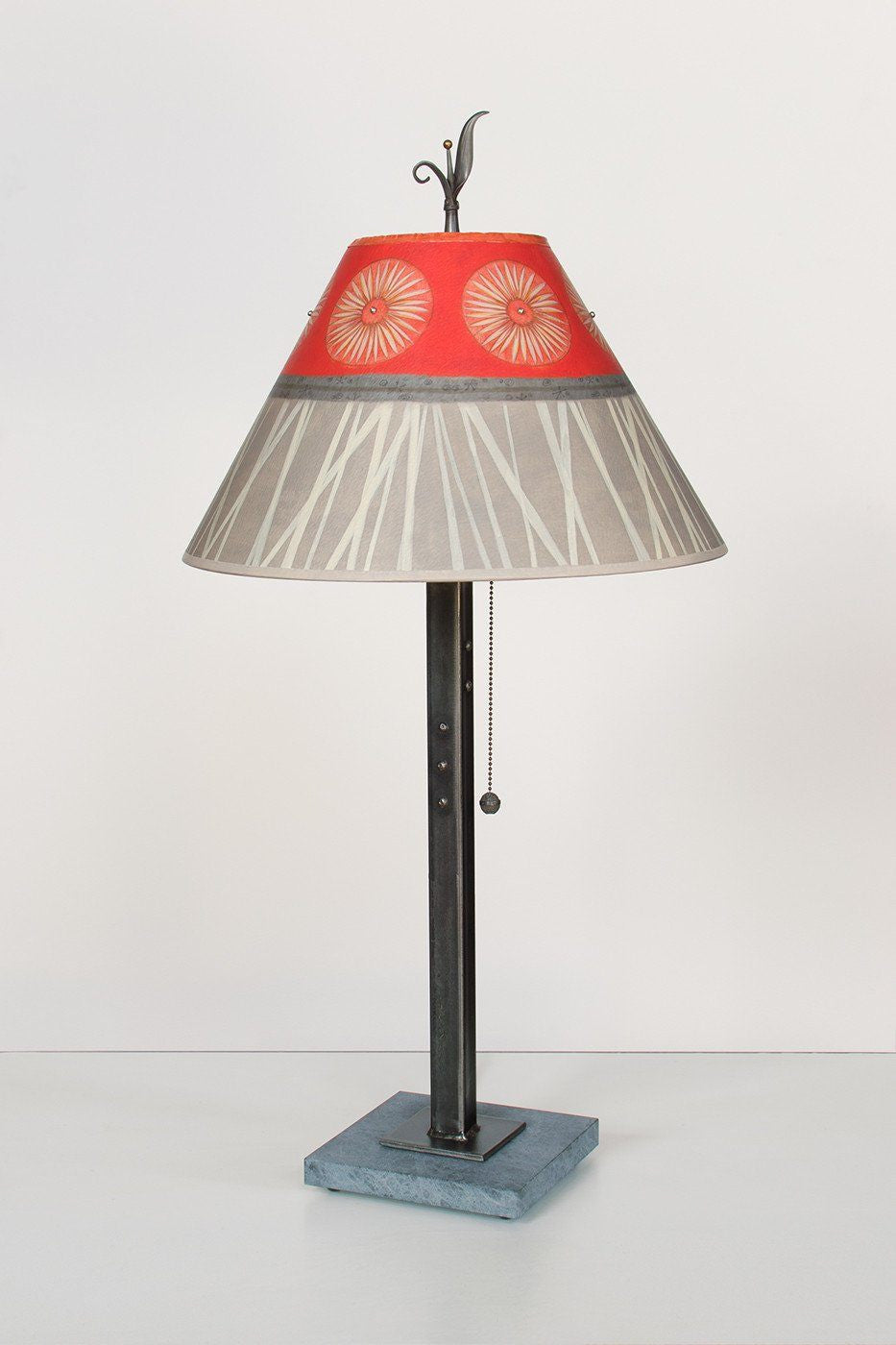 Janna Ugone &amp; Co Table Lamps Steel Table Lamp with Medium Conical Shade in Tang