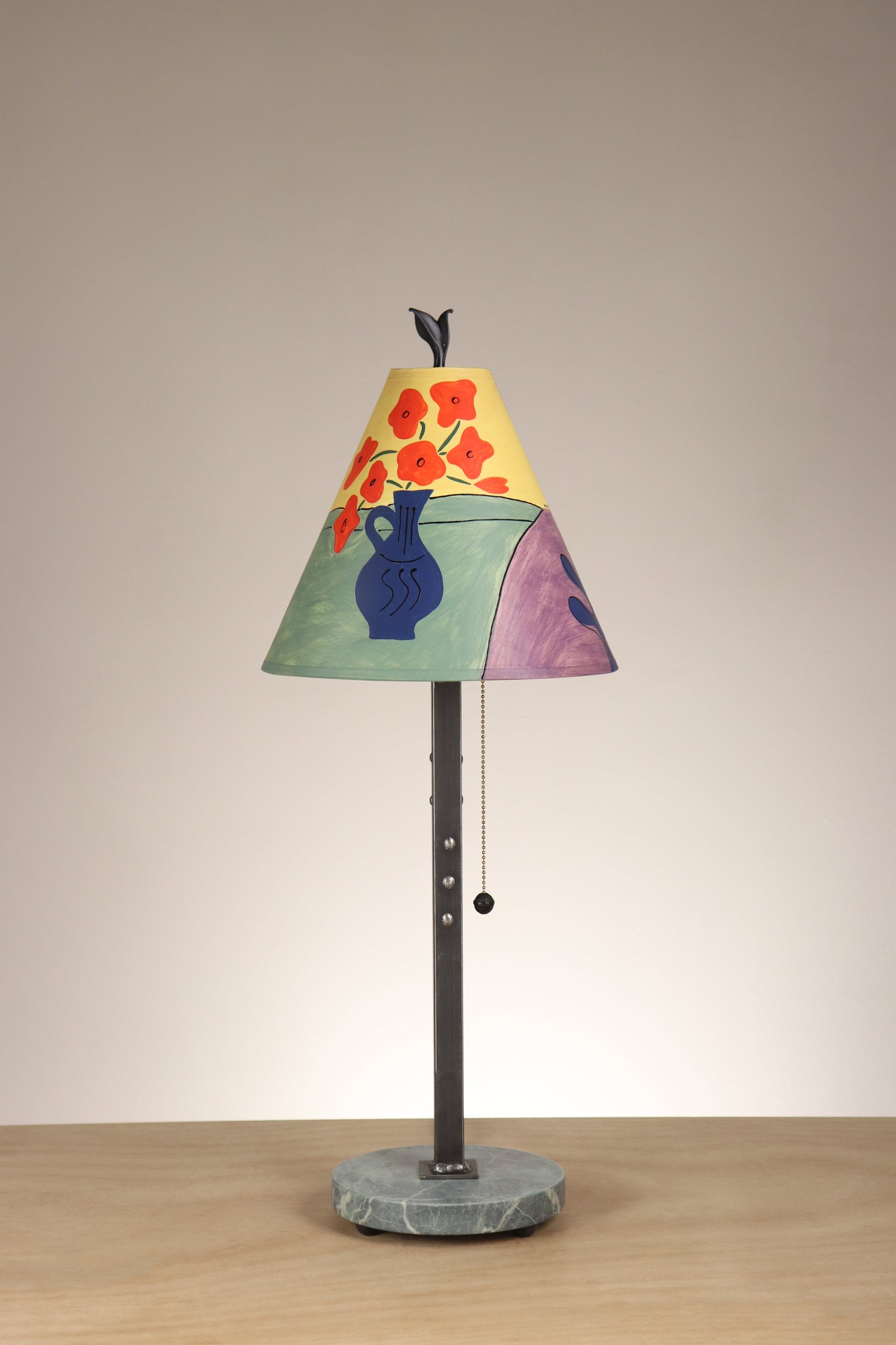 Janna Ugone & Co Table Lamp Steel Table Lamp with Small Conical Shade in Matisse Woman