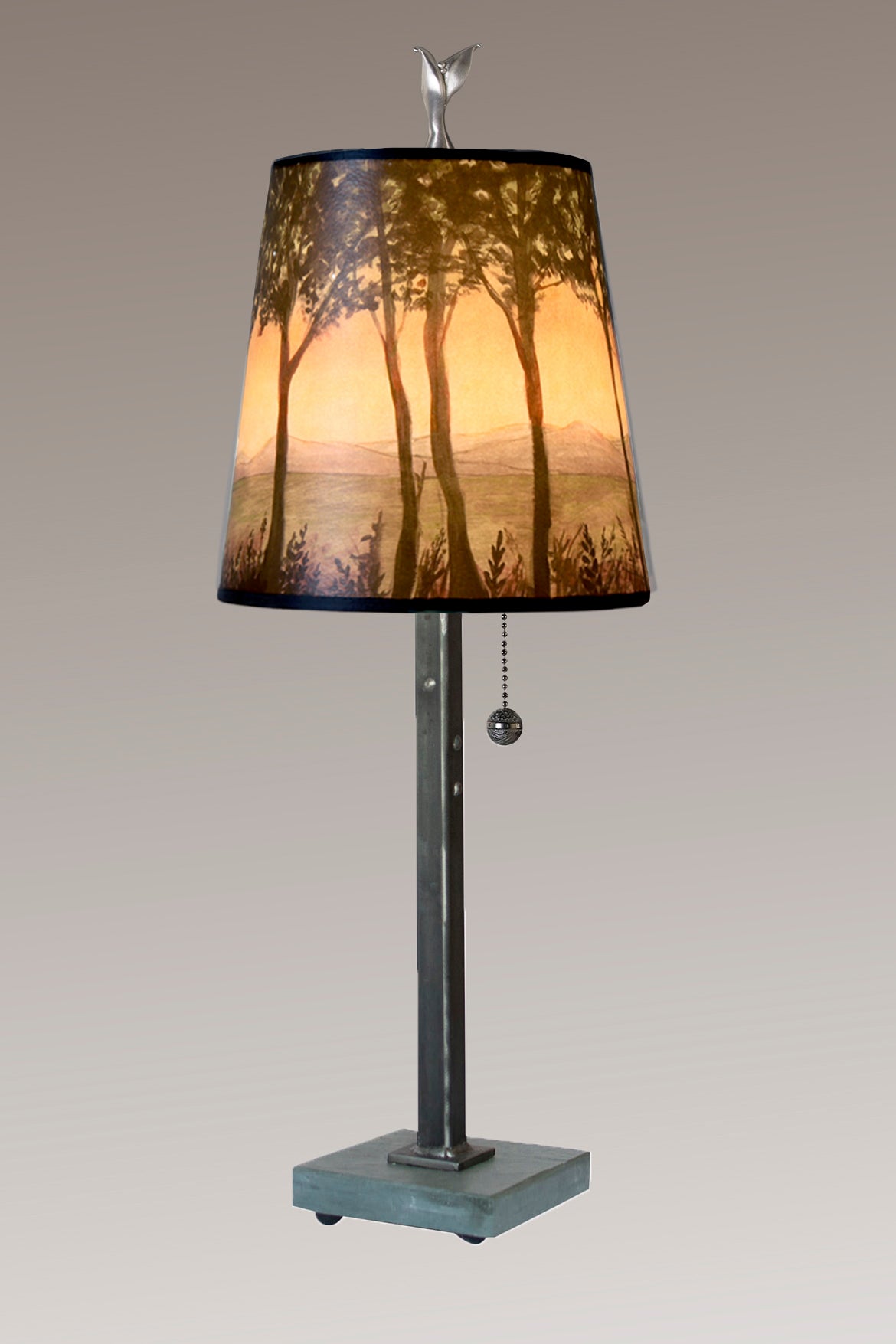 Janna Ugone & Co Table Lamps Steel Table Lamp with Small Drum Shade in Dawn