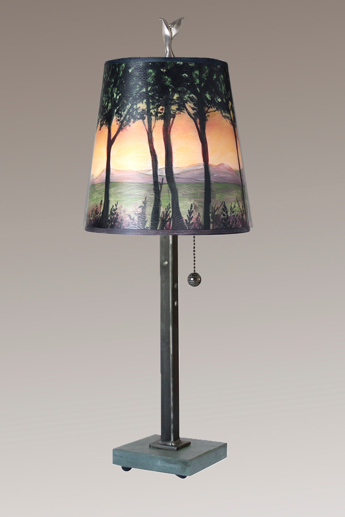 Janna Ugone &amp; Co Table Lamps Steel Table Lamp with Small Drum Shade in Dawn