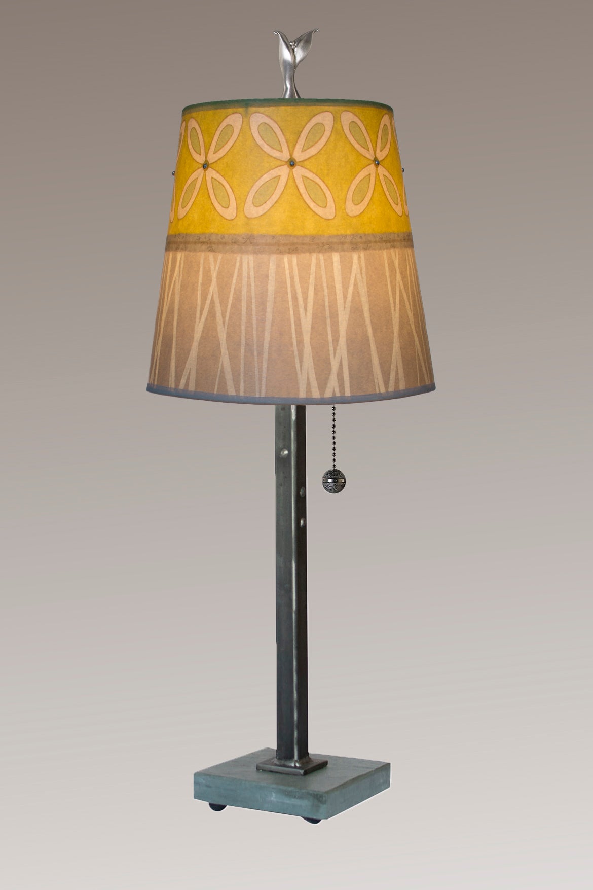 Janna Ugone &amp; Co Table Lamps Steel Table Lamp with Small Drum Shade in Kiwi
