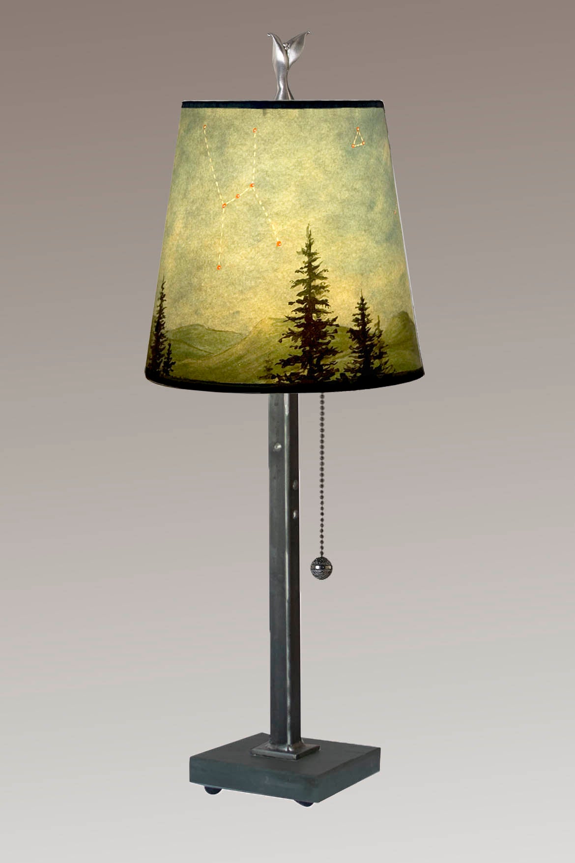 Janna Ugone & Co Table Lamp Steel Table Lamp with Small Drum Shade in Midnight