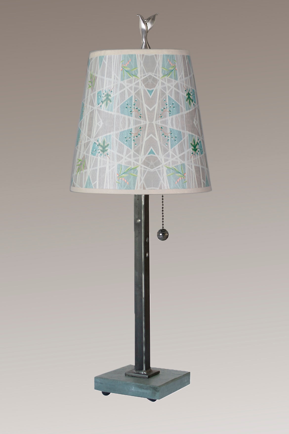 Janna Ugone &amp; Co Table Lamps Steel Table Lamp with Small Drum Shade in Prism